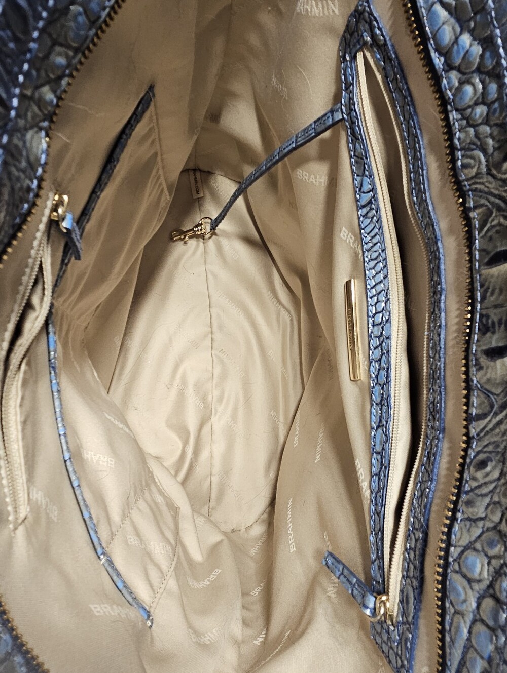 Brahmin Large Abigail Tote & Matching Slim Card Wallet Serenity Ombre Melbourne - Picture 13 of 13